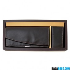 ست کیف پول و جاکلیدی چرم زنانه ST108
