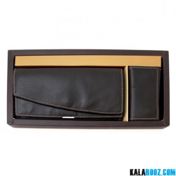 ست کیف پول و جاکلیدی چرم زنانه ST108